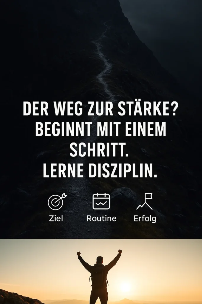 7 einfache Schritte zu mehr Stärke durch Selbstdisziplin Der Weg zur Stärke? Beginnt mit einem Schritt. Lerne Disziplin.