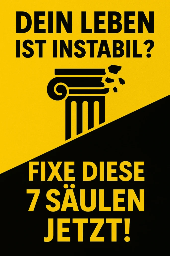Die 7 Säulen eines sorgenfreien Lebens: Dein Fundament für Stabilität DEIN LEBEN IST INSTABIL? FIXE DIESE 7 SÄULEN JETZT!
