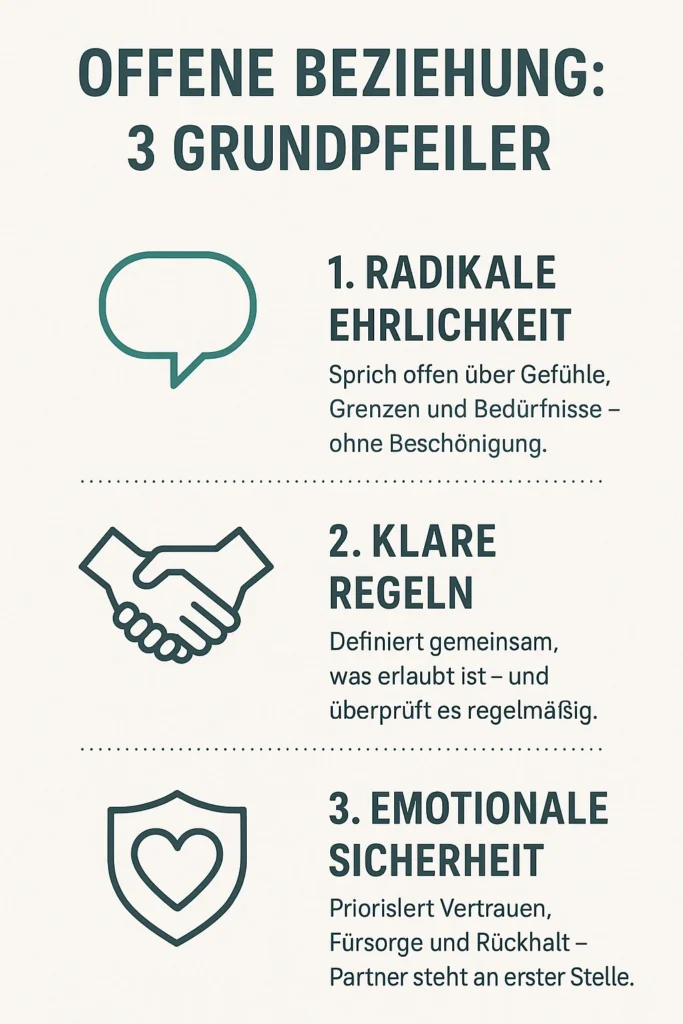 Offene Beziehung: 7 Regeln für Vertrauen & Freiheit Offene Beziehung: 3 Grundpfeiler