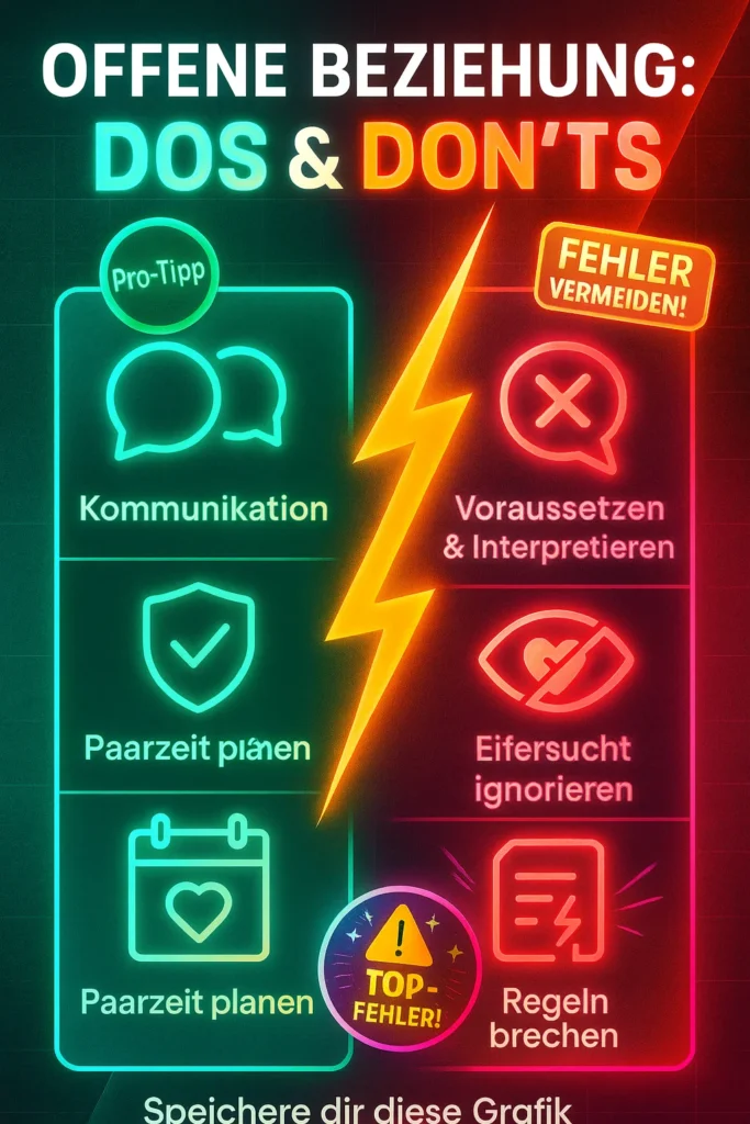 Offene Beziehung: 7 Regeln für Vertrauen & Freiheit Offene Beziehung Dos & Don'ts