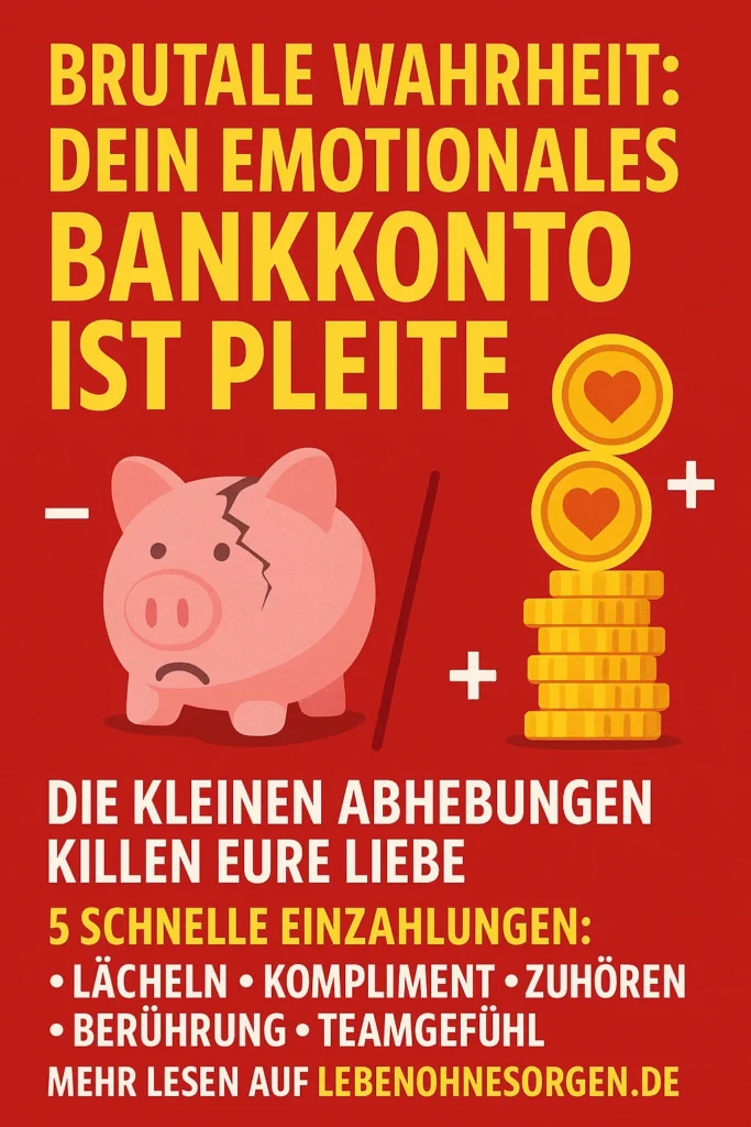 Ehe Auffrischen: Vergiss den Kerzenschein. Hier sind 7 unfaire Vorteile für eine bombensichere Partnerschaft. Emotionales Bankkonto