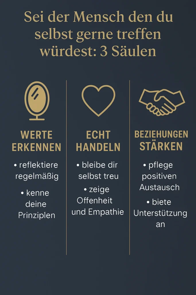 Sei der Mensch den du selbst gerne treffen würdest Sei der Mensch den du selbst gerne treffen würdest: 3 Säulen