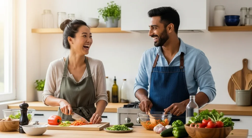 Interkulturelle Beziehungen: Liebe über Grenzen hinweg meistern Interkulturelle Beziehungen Gemeinsam kochen macht spass