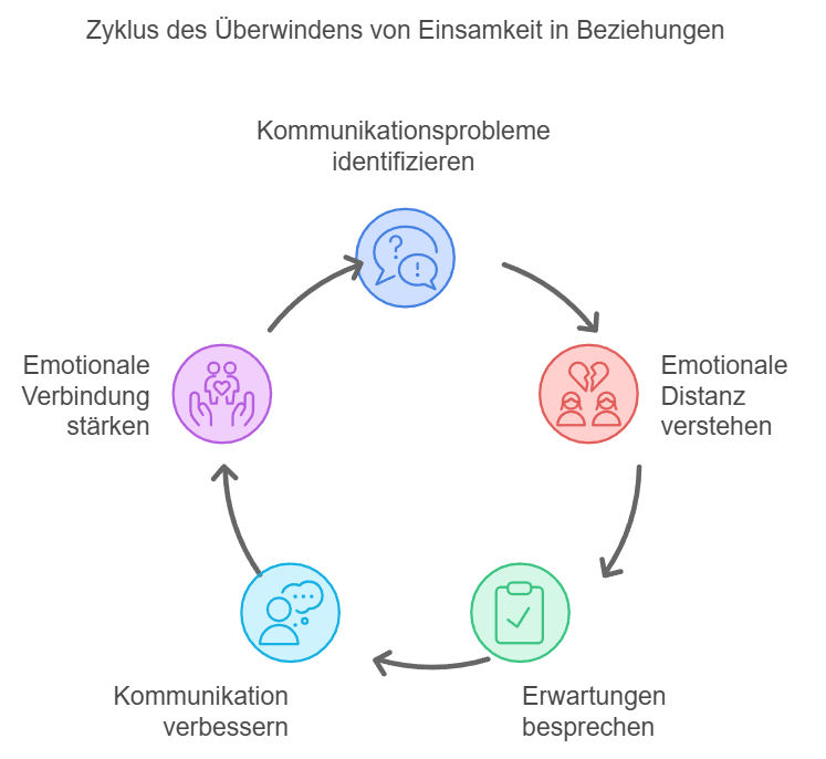 Zyklus des Überwindens von Einsamkeit in Beziehungen