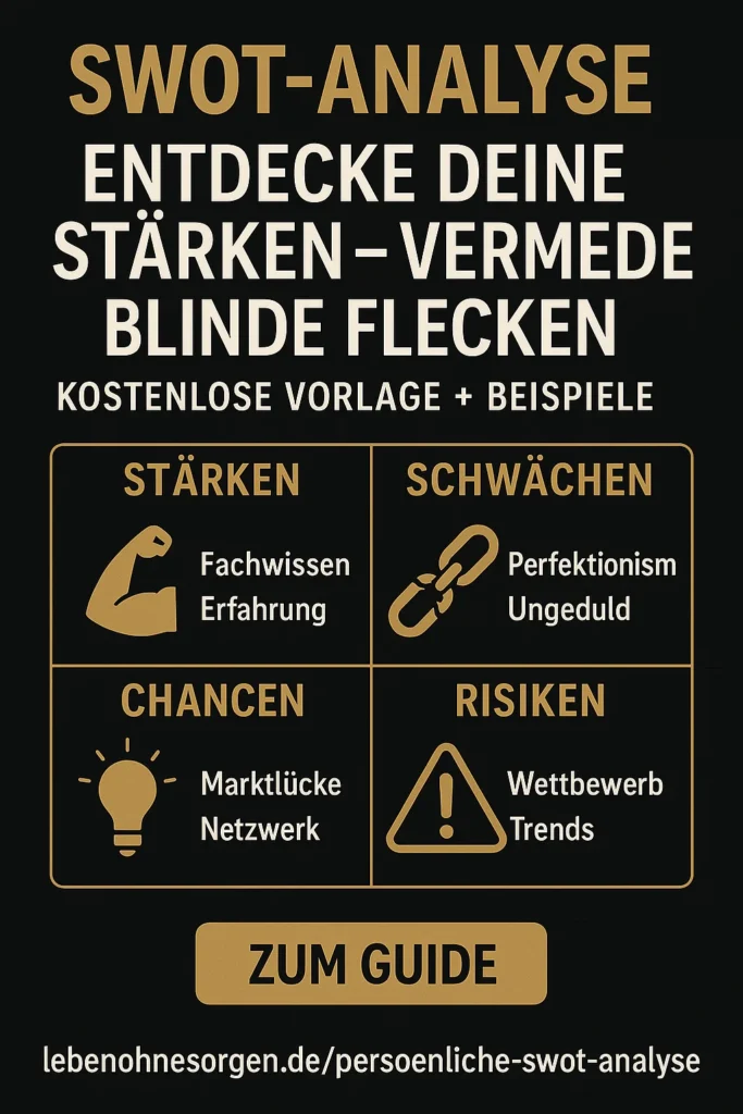 Persönliche SWOT Analyse: 4 Schritte zu brutaler Klarheit Persönliche SWOT Analyse