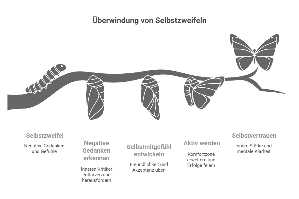 3 bewährte Schritte: Selbstzweifel endgültig überwinden für mehr Selbstvertrauen Überwindung von Selbstzweifeln