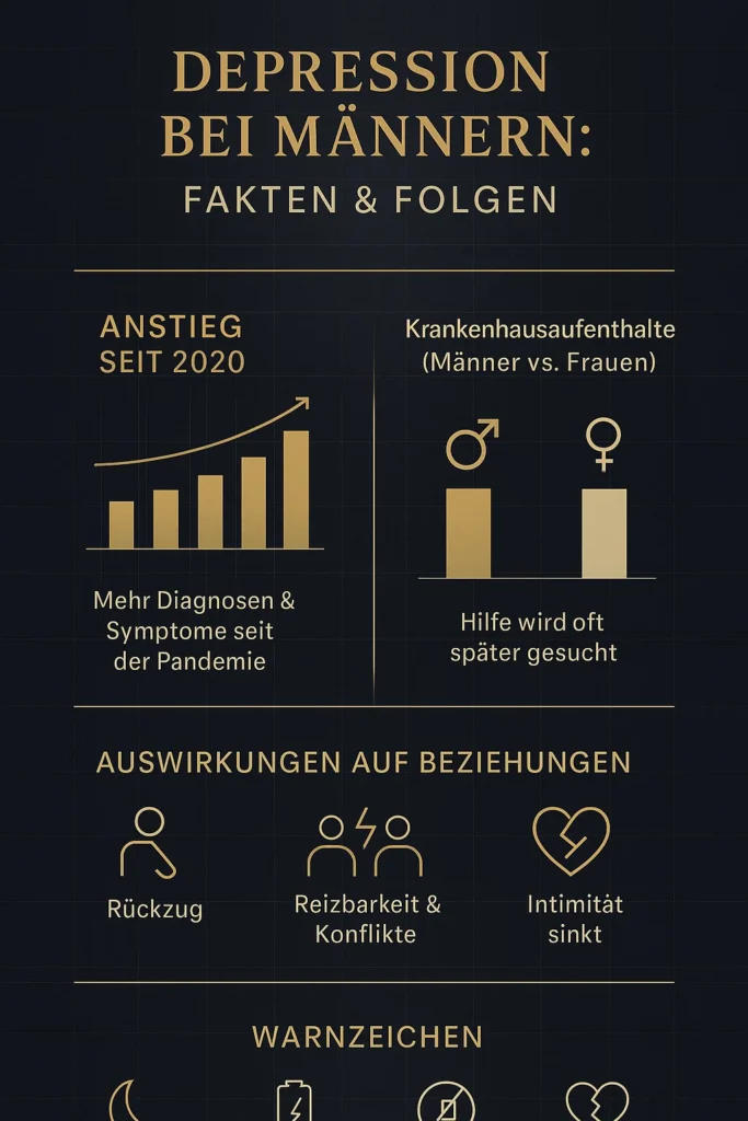 Depressive Männer und Liebe: Ein ehrlicher Leitfaden für Partner Depression bei Männern: Fakten & Folgen