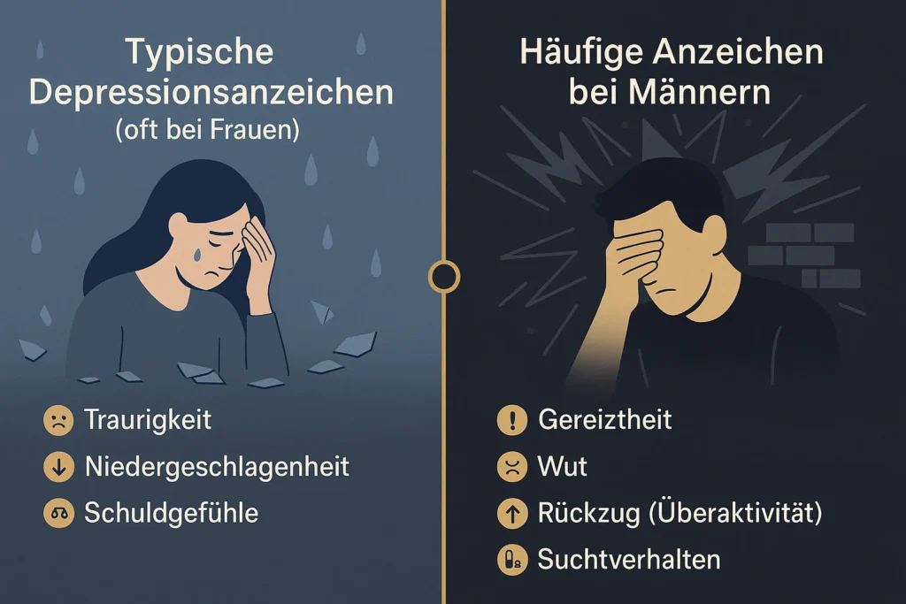 Depressive Männer und Liebe: Ein ehrlicher Leitfaden für Partner Typische Depressionsanzeichen (oft bei Frauen)