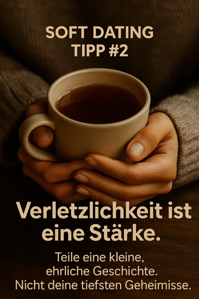 Soft Dating: 7 Regeln für tiefere Verbindungen statt Leere Soft Dating Tipp #2: Verletzlichkeit ist eine Stärke.