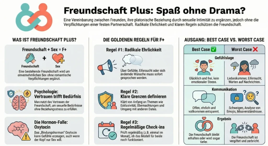 Was bedeutet Freundschaft Plus? Definition, Regeln & Strategien in 2026 Freundschaft Plus: Regeln und Risiken.