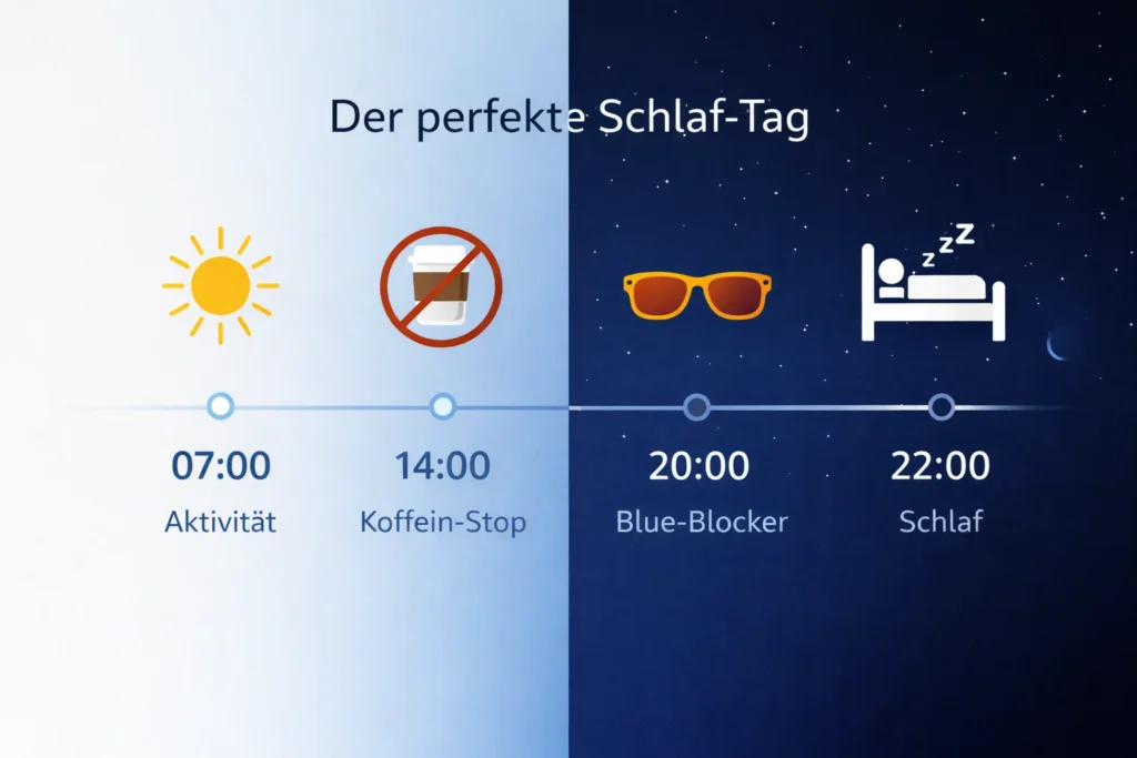 Optimale Schlafhygiene: Das 24-Stunden-Protokoll (Kein Tee, keine Ausreden) Der perfekte Schlaf-Tag Zeitplan