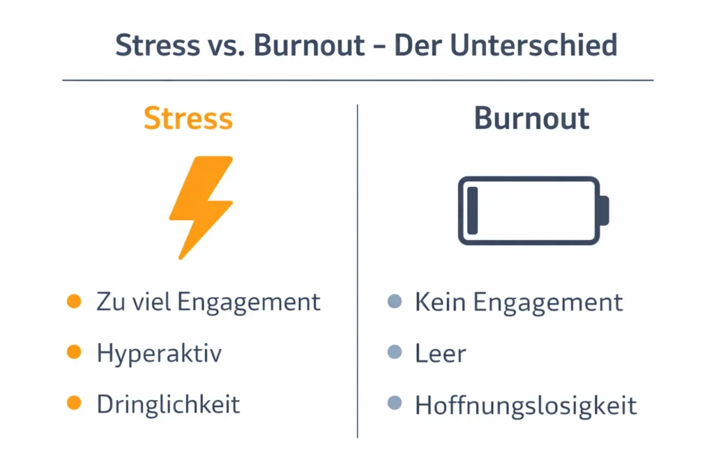 Stress vs. Burnout im Vergleich