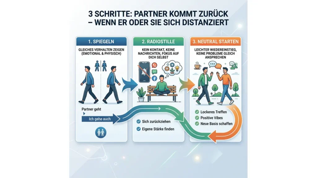 Vor Problemen weglaufen | In 3 Schritten den Fluchtreflex stoppen 3 Schritte: Partner kommt zurück