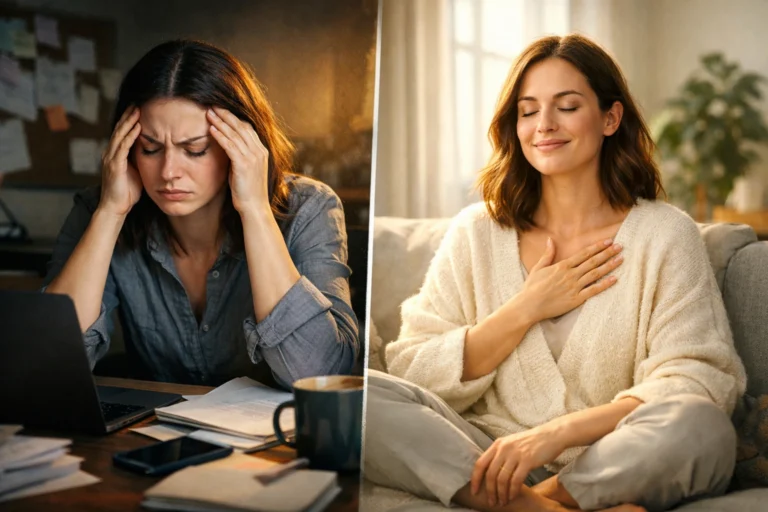 K?mmere dich gut um dich selbst: eine Frau findet in ihrem Alltag vom ?berforderungsmoment zur?ck zu mehr Ruhe und Klarheit