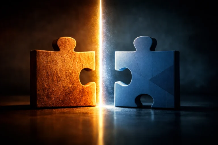 Symbolisches Motiv fuer Akzeptanz und klare Grenzen ohne Personen