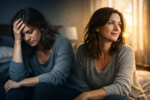 So kommst du aus deinem Tief heraus: eine ersch?pfte Frau findet in einem schweren Moment langsam wieder mehr Halt und Richtung