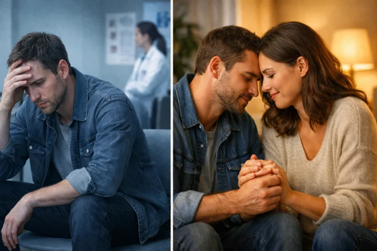 Unerfuellter Kinderwunsch: Paar zwischen Belastung und gemeinsamer Hoffnung