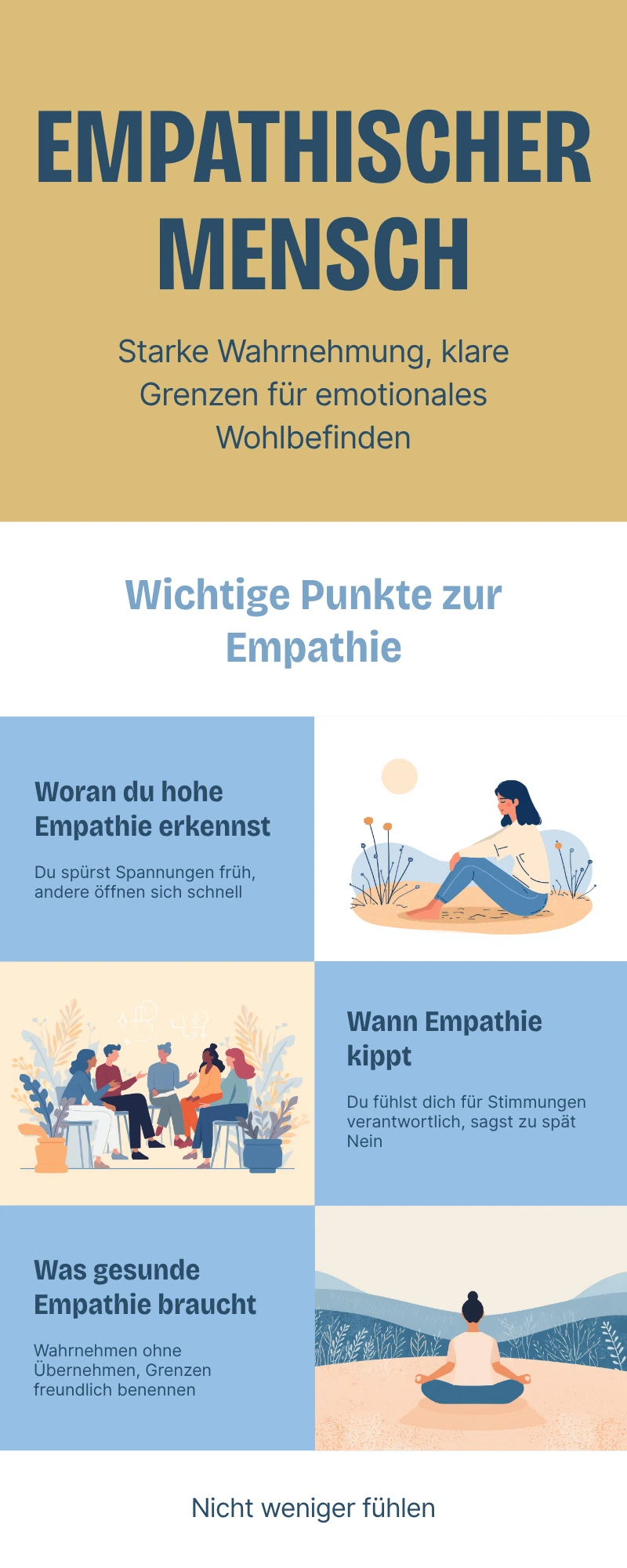 Infografik zu empathischer Mensch: Anzeichen, Risiken und gesunde Grenzen