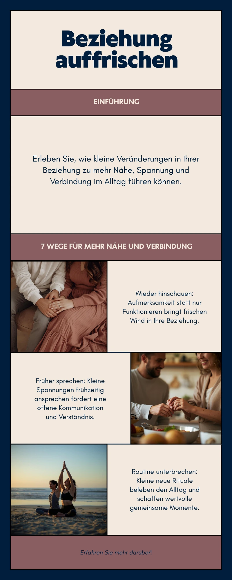 Infografik zum Thema Beziehung auffrischen