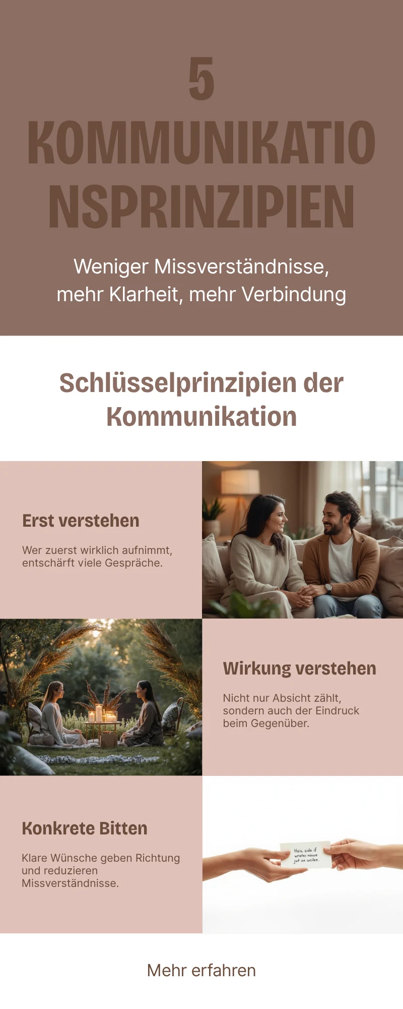Infografik mit f?nf Kommunikationsprinzipien f?r Beziehungen