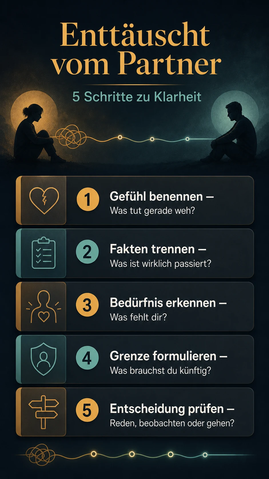 Infografik Enttäuscht vom Partner: 5 Schritte zu Klarheit