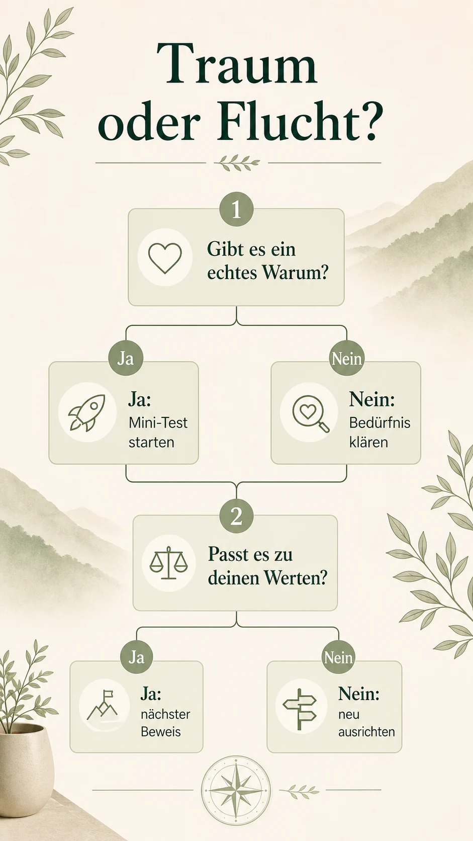 Traum oder Flucht? als helle Infografik