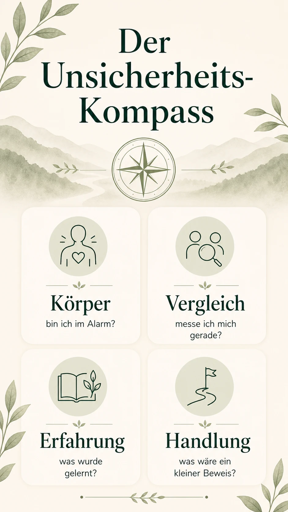 Der Unsicherheits-Kompass als helle Infografik