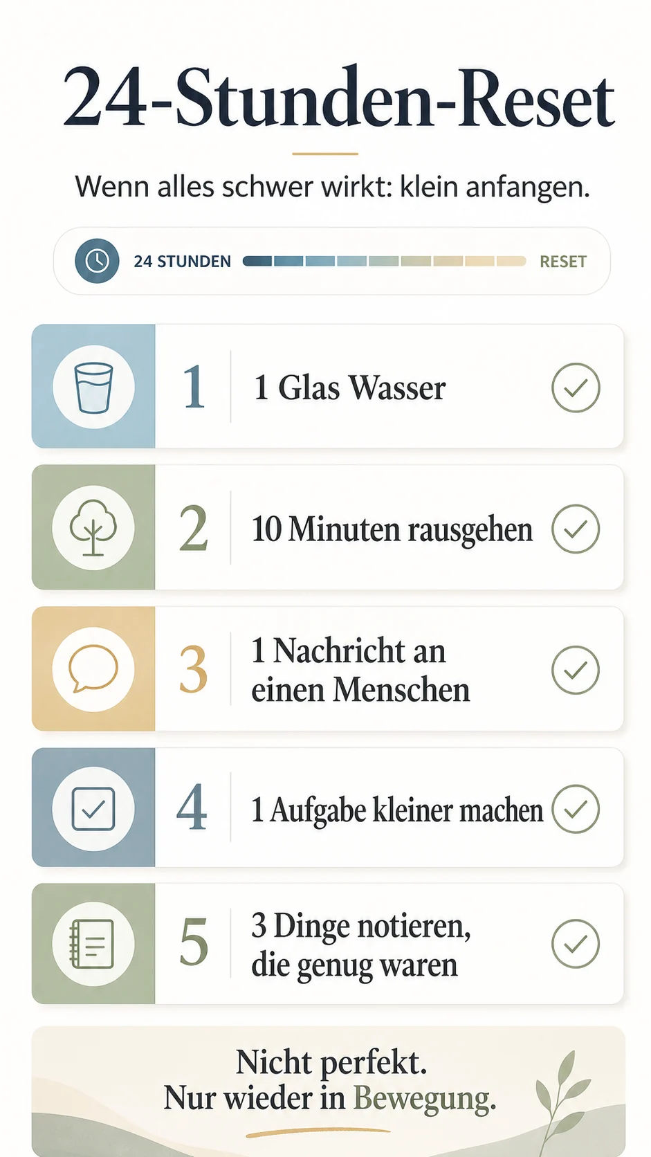 24-Stunden-Reset mit fünf kleinen Schritten für einen schweren Tag