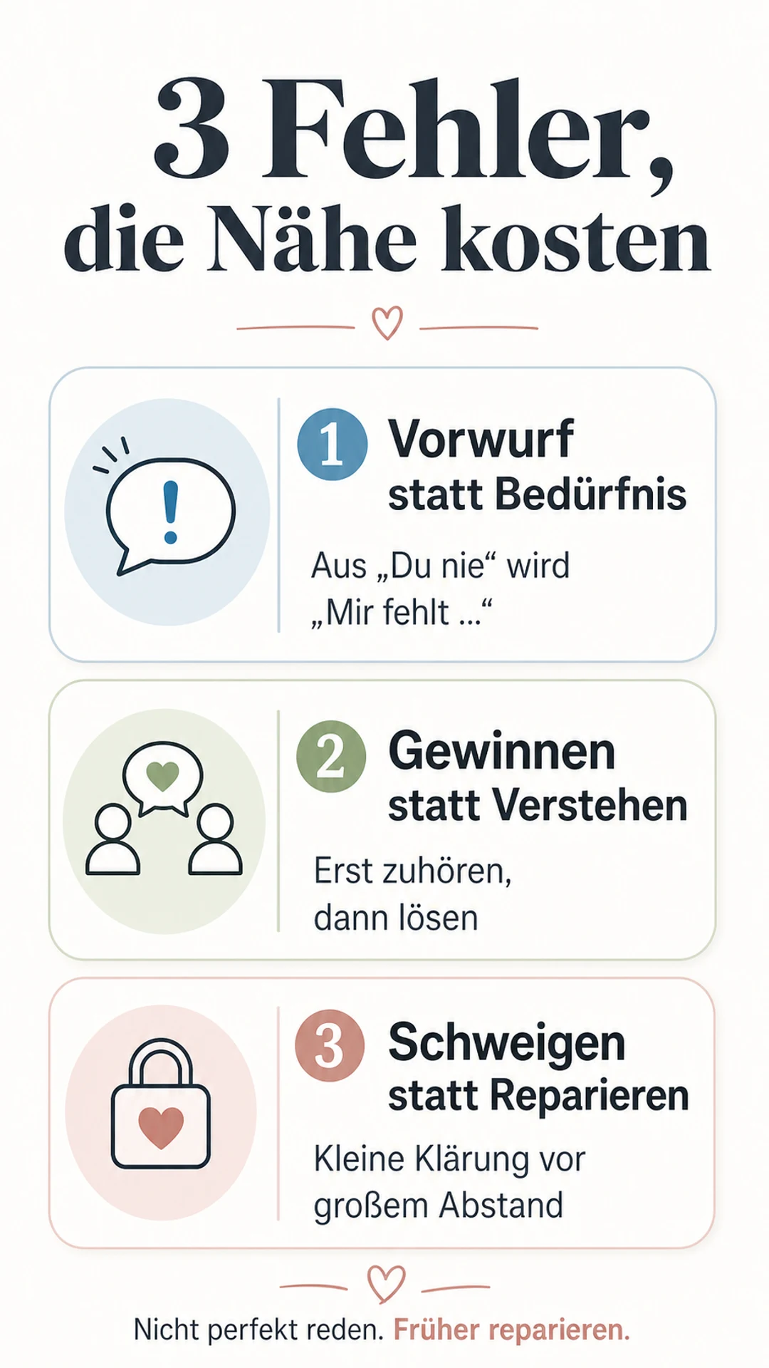 Infografik: 3 Fehler, die Nähe kosten