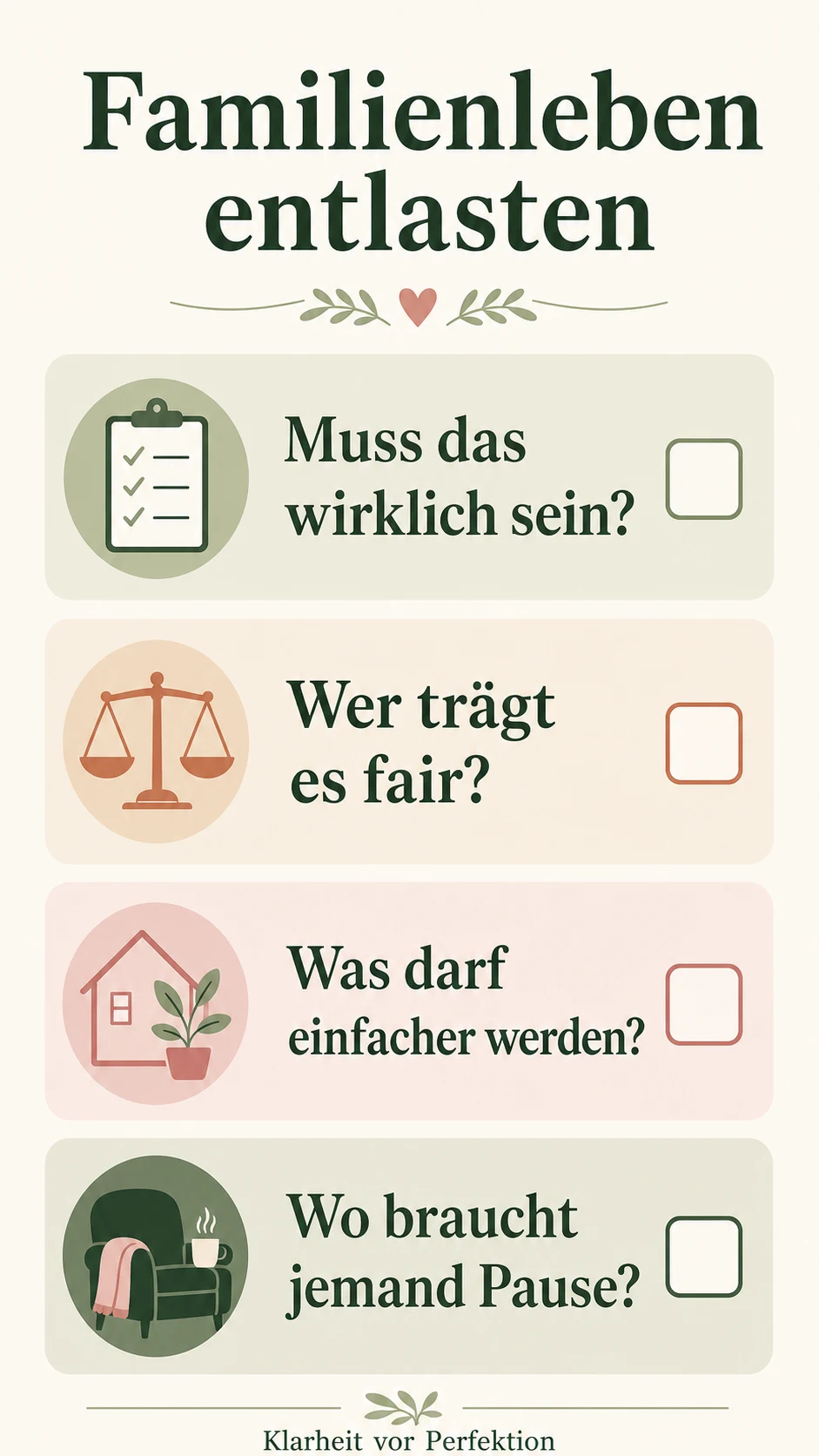 Familienleben meistern: weniger Druck, mehr tragfähiger Alltag Familienleben entlasten als praktische Checkliste