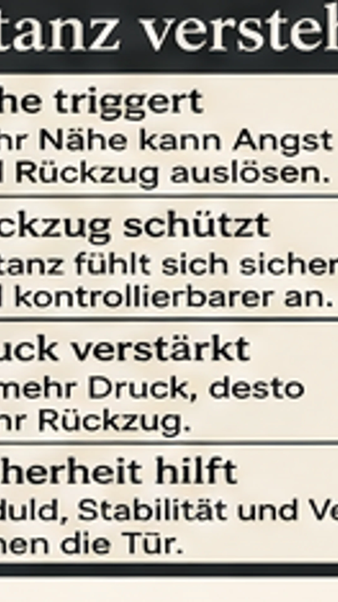 Distanz verstehen bei vermeidendem Bindungsstil