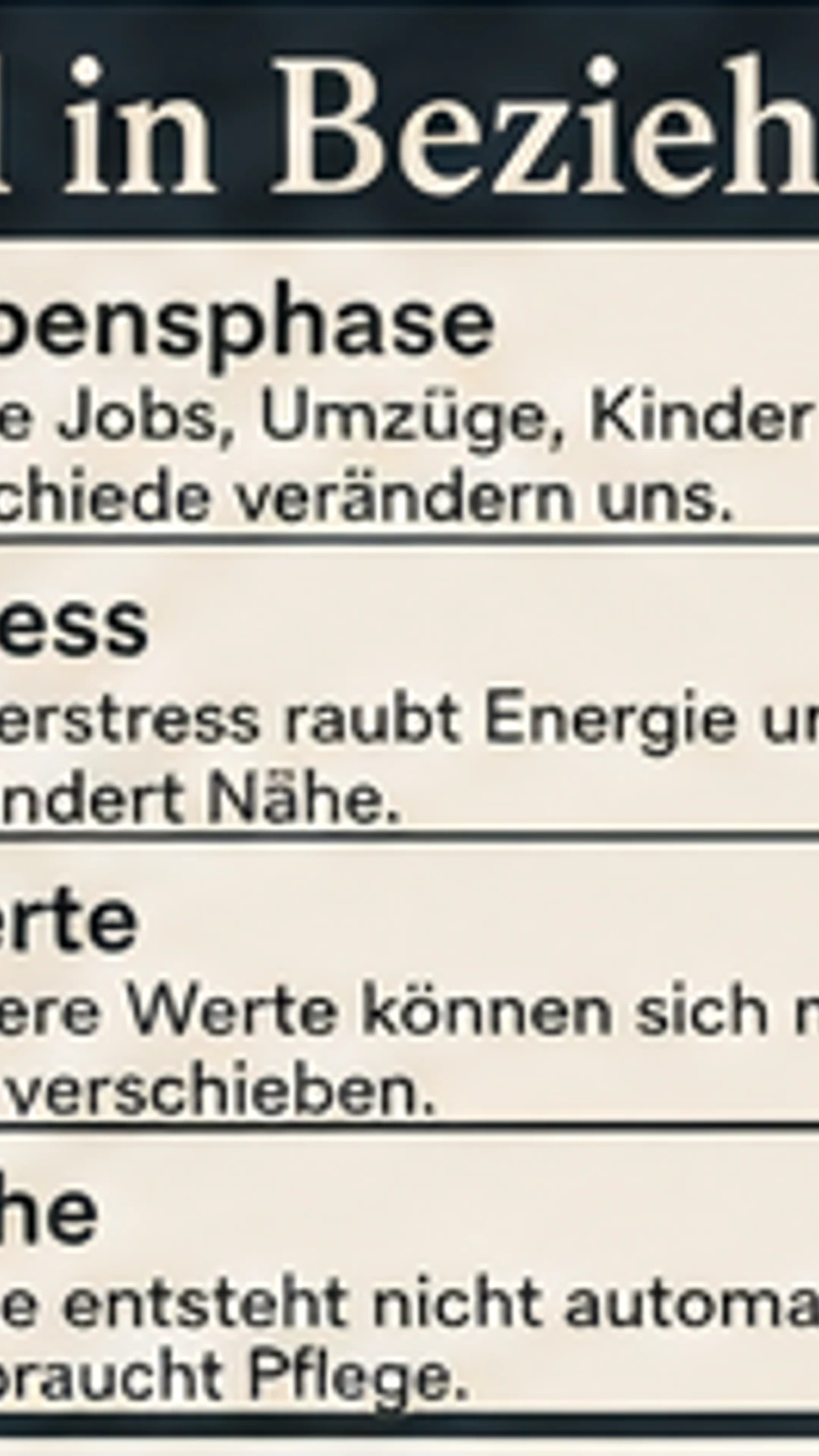 Beziehungen ändern sich: Wandel verstehen und Nähe neu gestalten Wandel in Beziehungen durch Lebensphase, Stress, Werte und Nähe