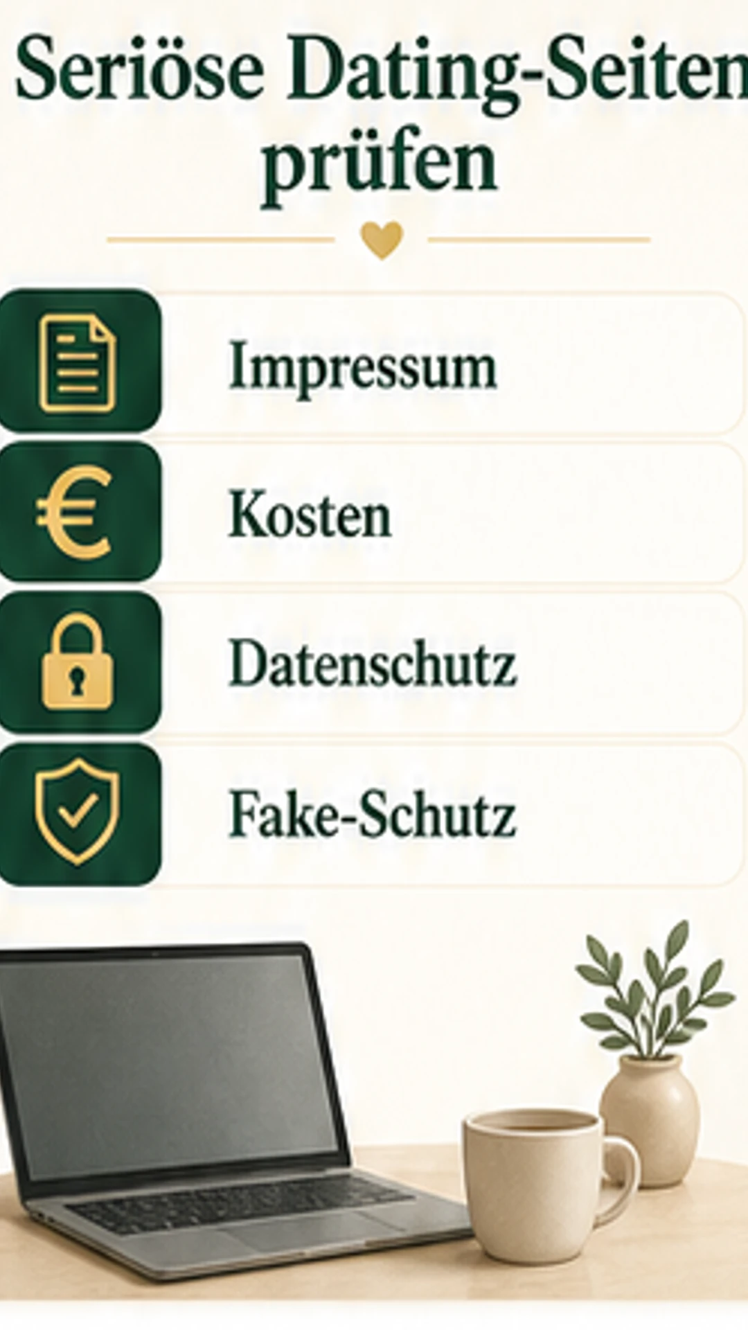 Seriöse Dating-Seiten prüfen mit Impressum, Kosten, Datenschutz und Fake-Schutz