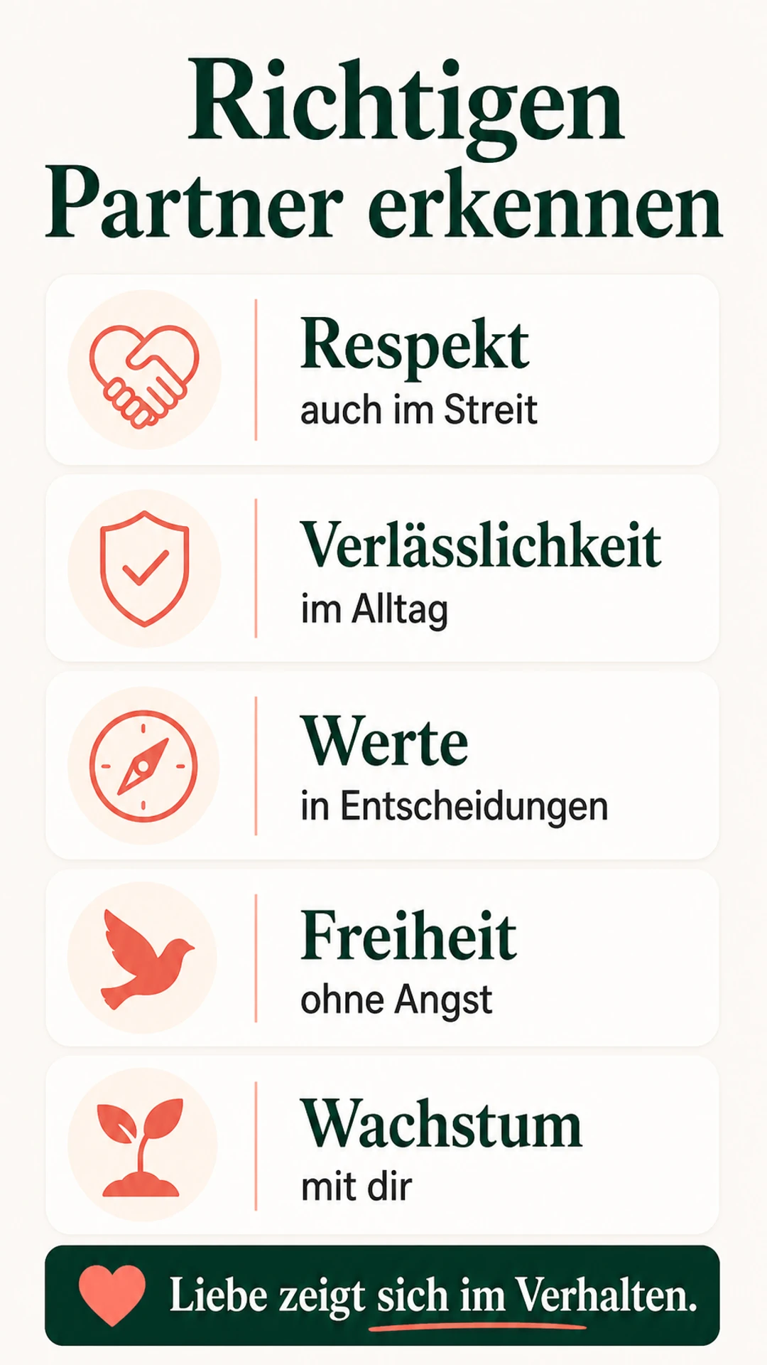 Den richtigen Partner erkennen: Zeichen, Bauchgefühl und Warnsignale Zeichen für einen passenden Partner im Alltag