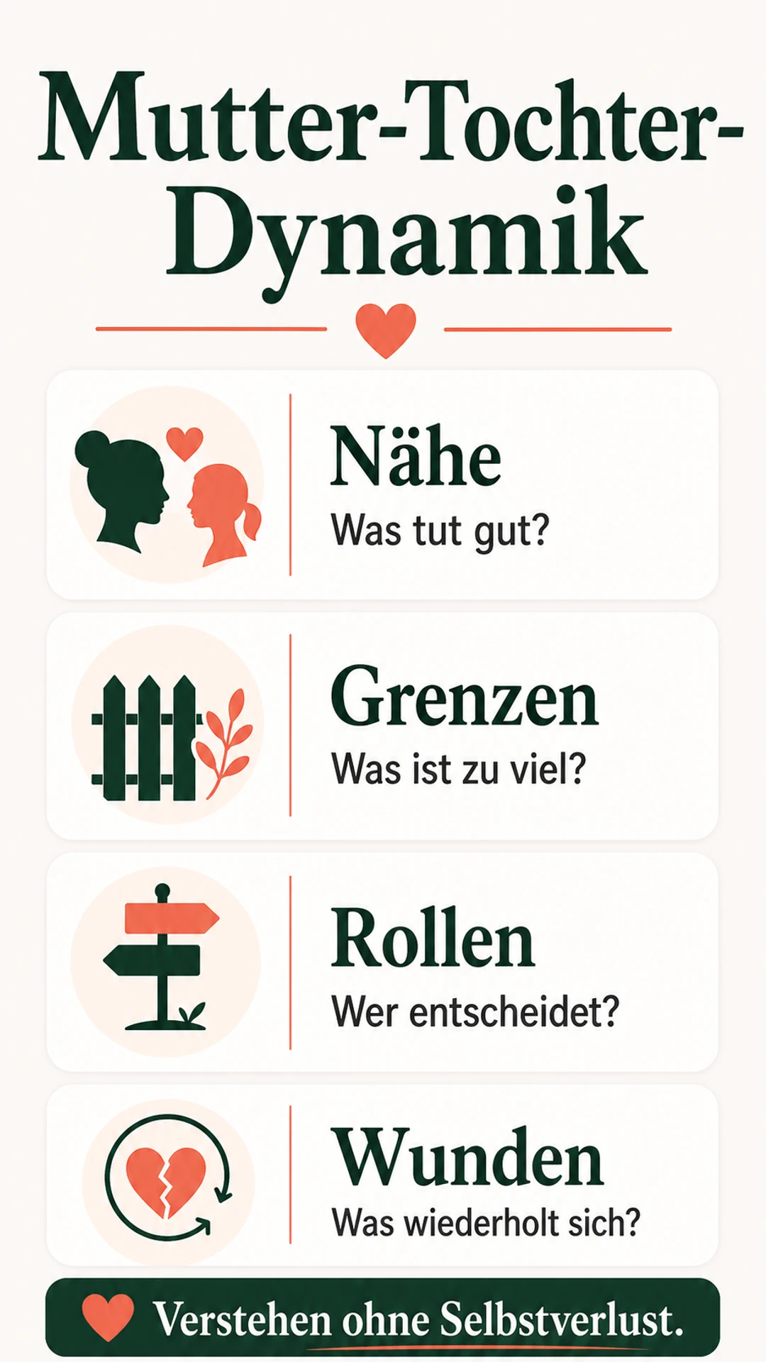 Mutter-Tochter-Dynamik mit Nähe, Grenzen und Rollen verstehen