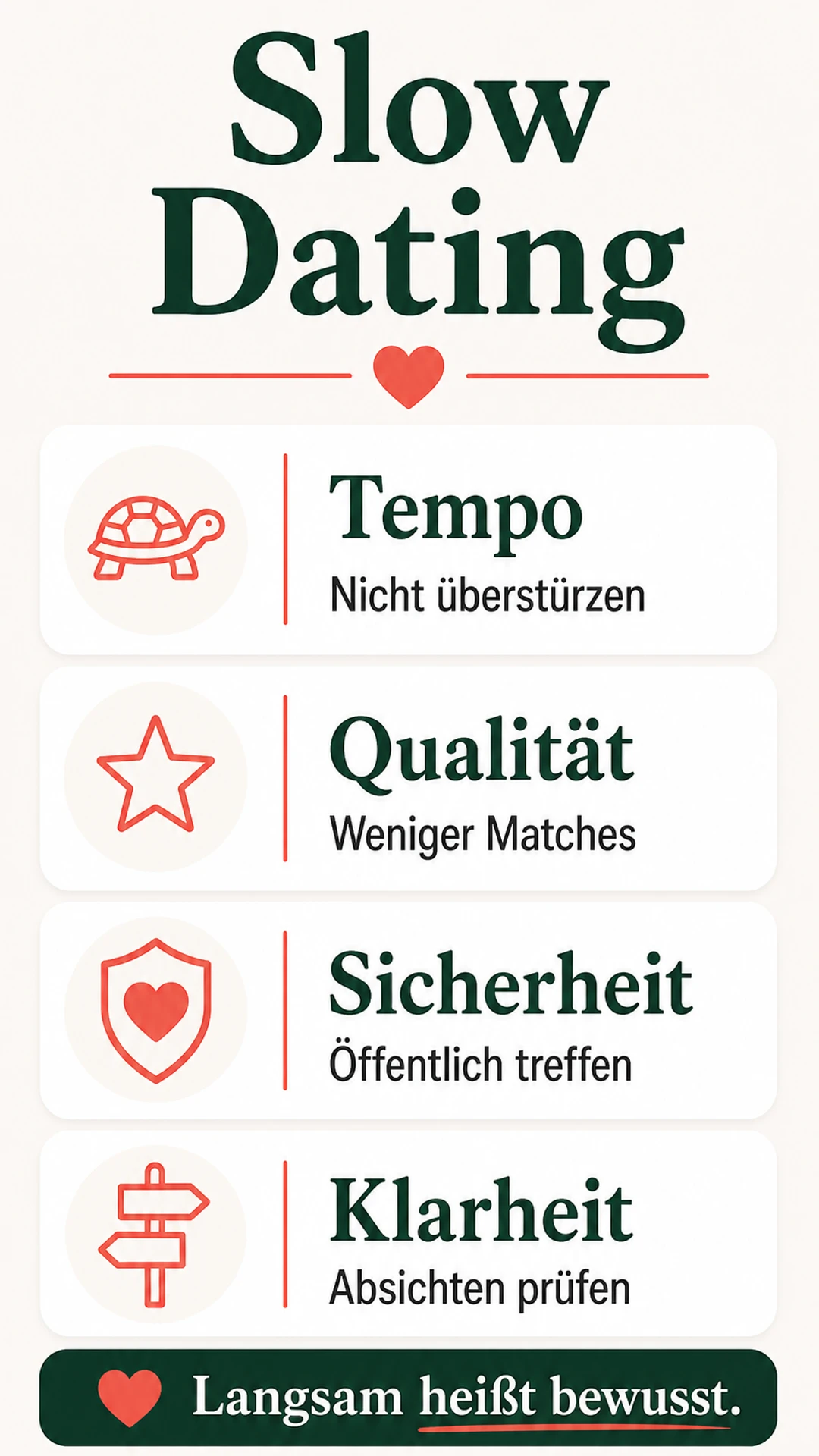Slow Dating: bewusst daten, sicher bleiben und echte Passung erkennen Slow Dating mit Tempo, Qualität, Sicherheit und Klarheit