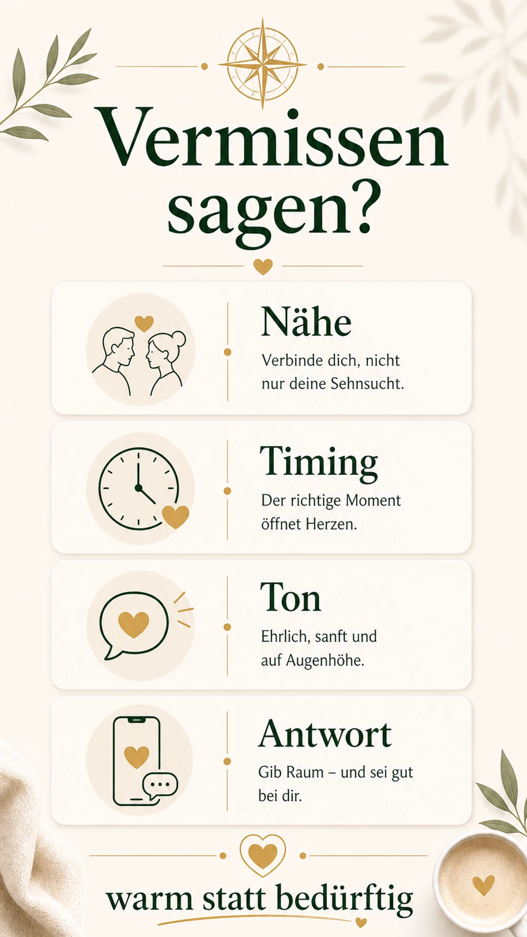 Wollen Männer hören, dass man sie vermisst? Ja, aber so kommt es gut an Vermissen sagen als Kommunikations-Kompass
