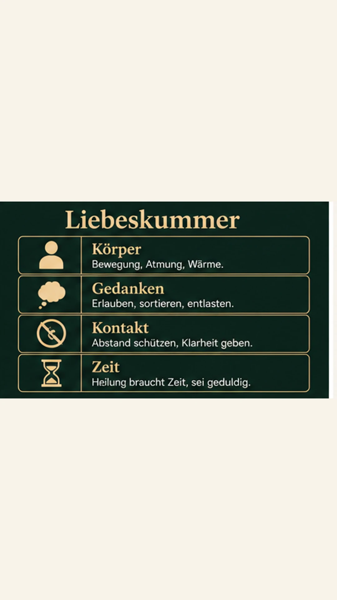 Liebeskummer: was jetzt hilft, ohne dich selbst zu verlieren Liebeskummer mit Körper, Gedanken, Kontakt und Zeit einordnen