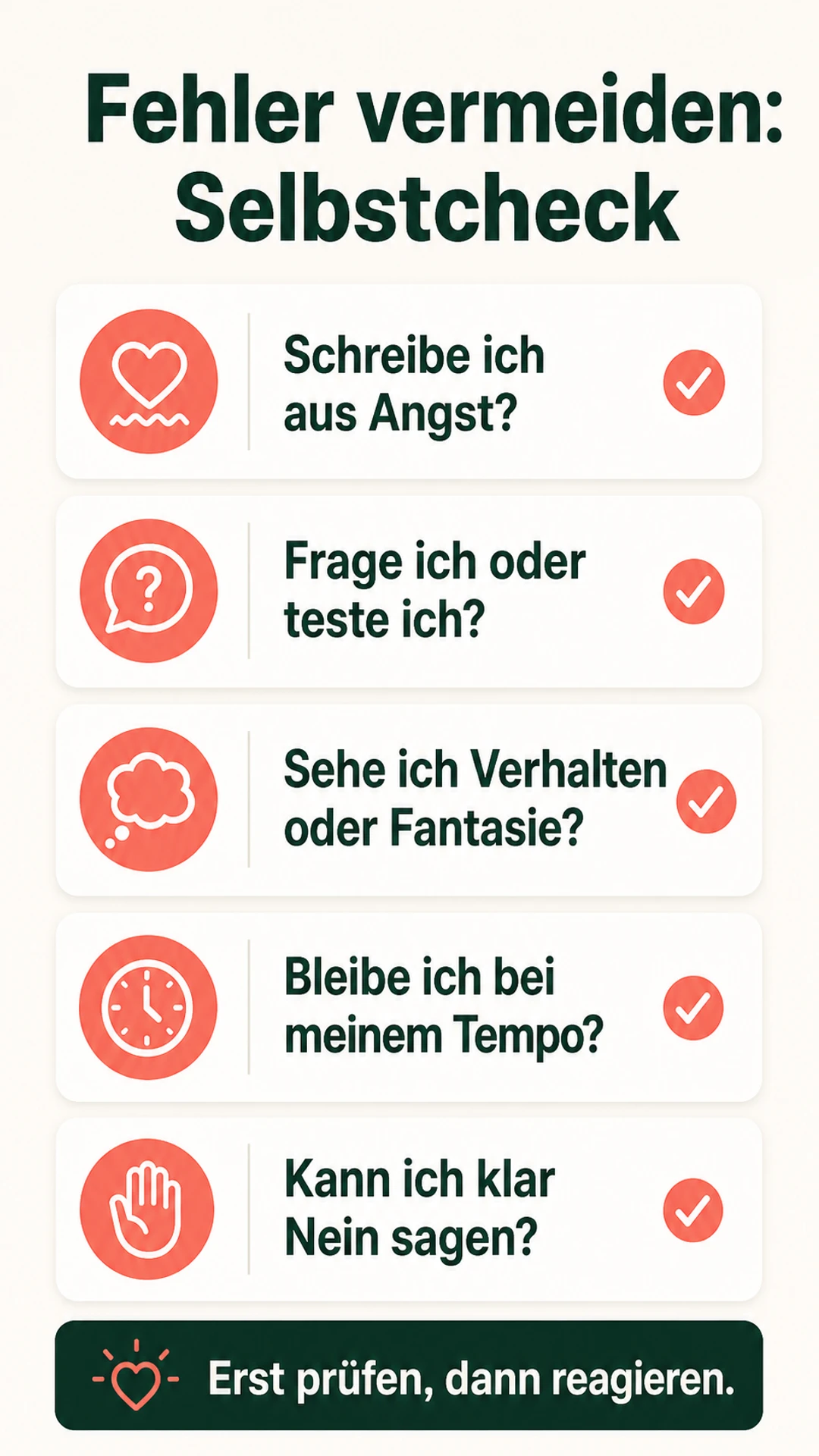Fehler in der Kennenlernphase: 7 Muster und klare nächste Schritte Selbstcheck für Unsicherheit in der Kennenlernphase