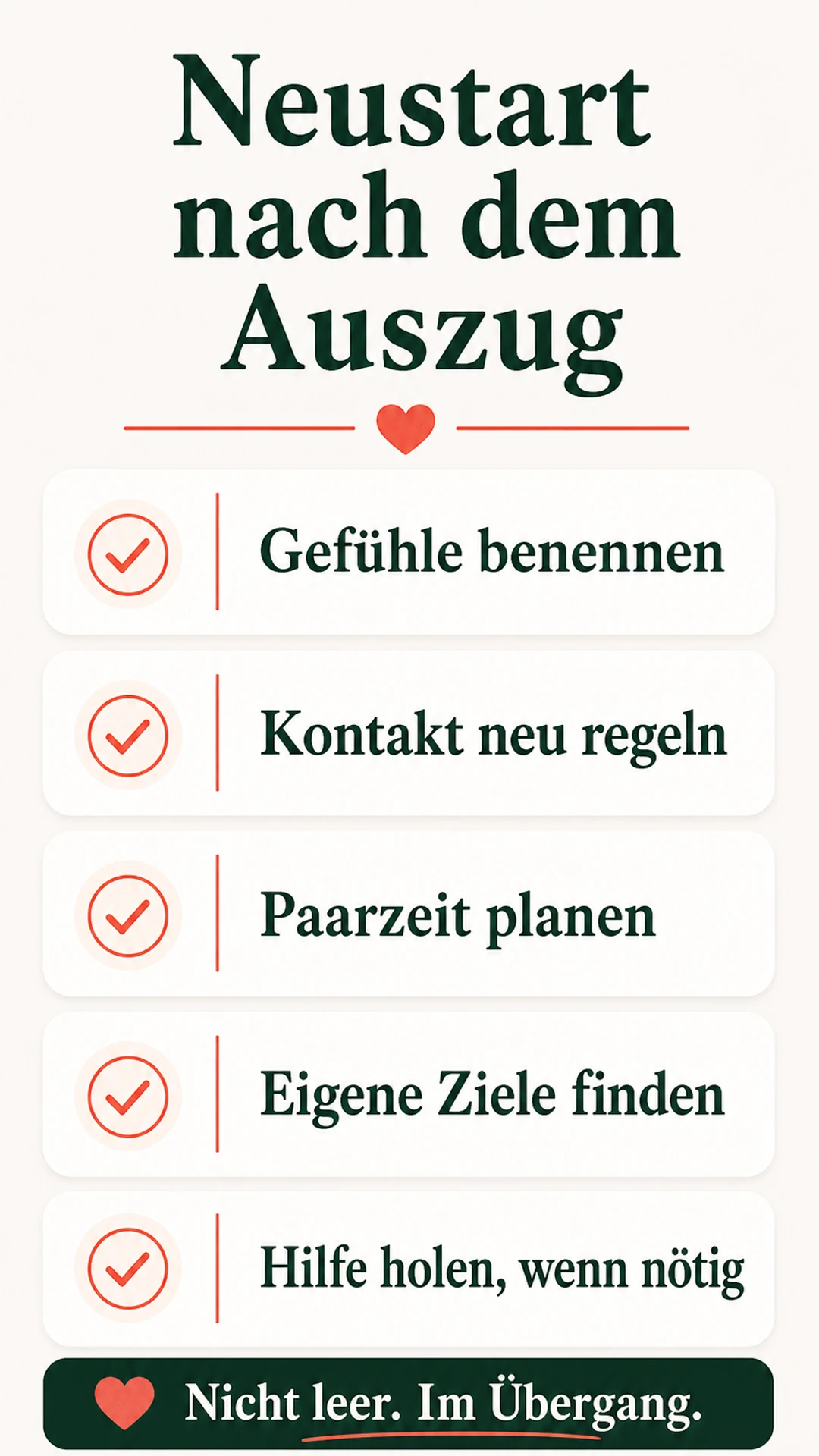Neustart nach dem Auszug der Kinder