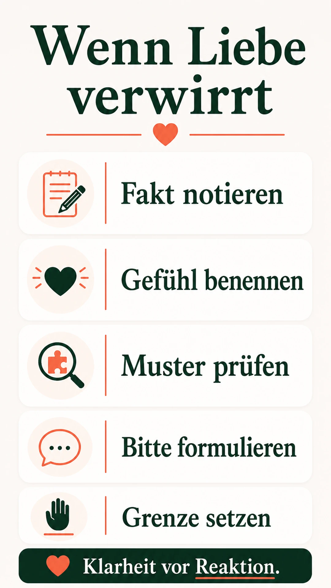 Wenn Liebe verwirrt: Fakten, Gefühle und Grenzen prüfen