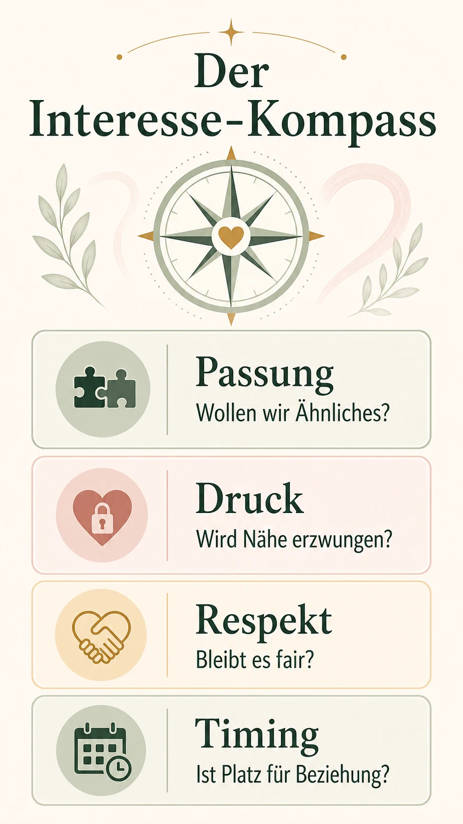 Der Interesse-Kompass als helle Infografik