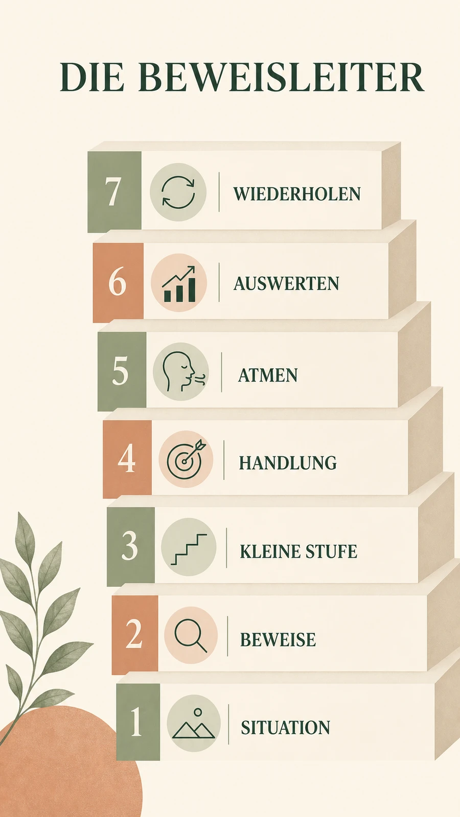 Sieben Stufen der Beweisleiter für Selbstvertrauen