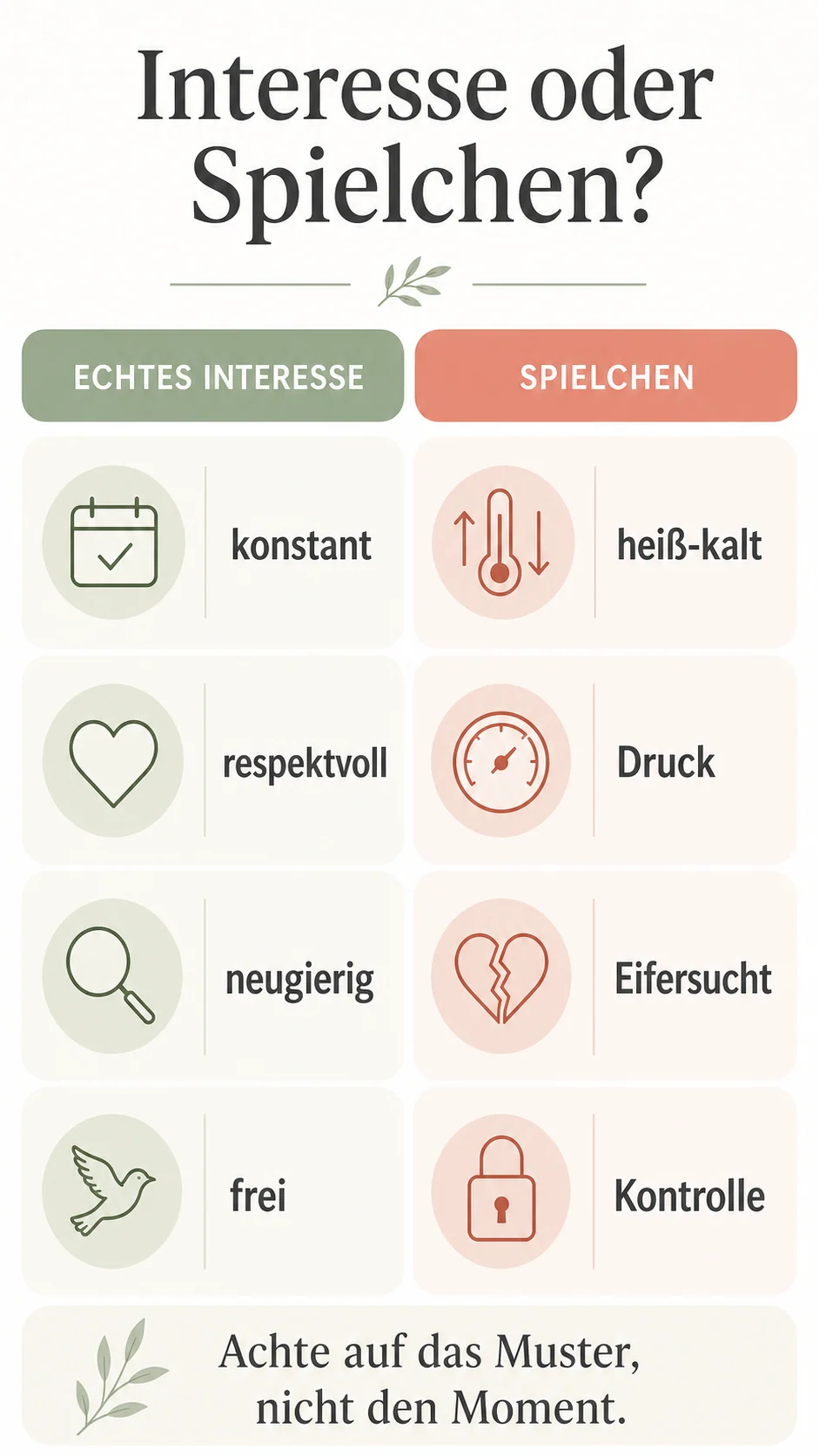 Echtes Interesse und manipulative Spielchen im Vergleich
