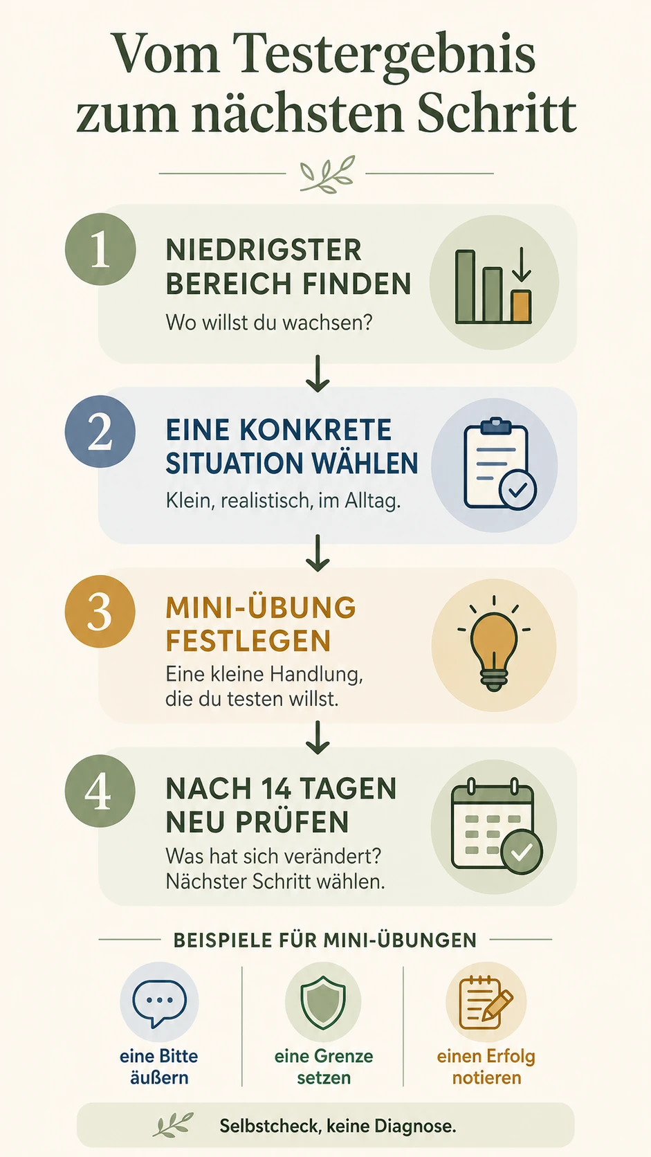 Vom Selbstcheck zum konkreten nächsten Schritt