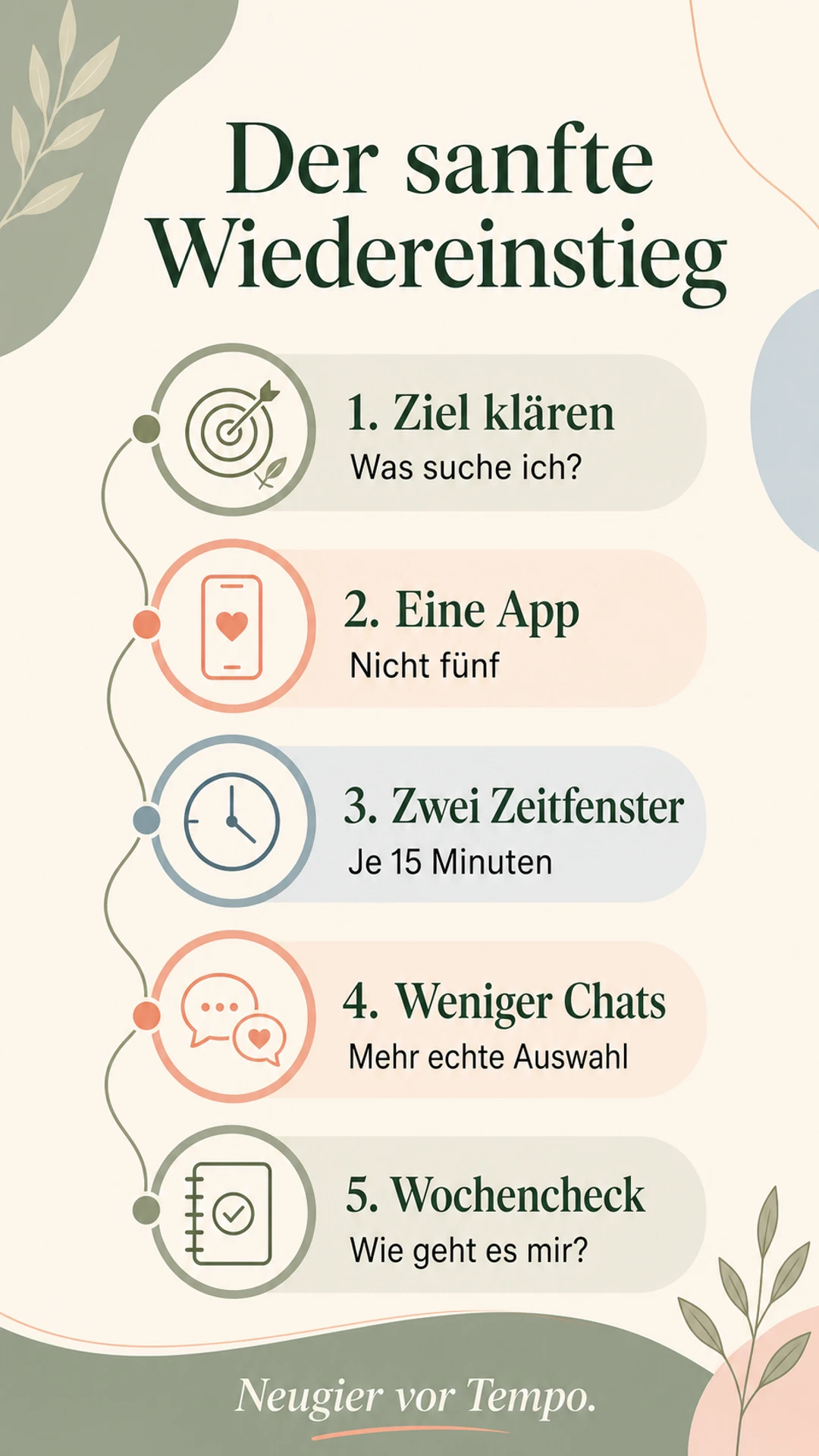 Fünf Schritte für einen sanften Wiedereinstieg ins Online-Dating