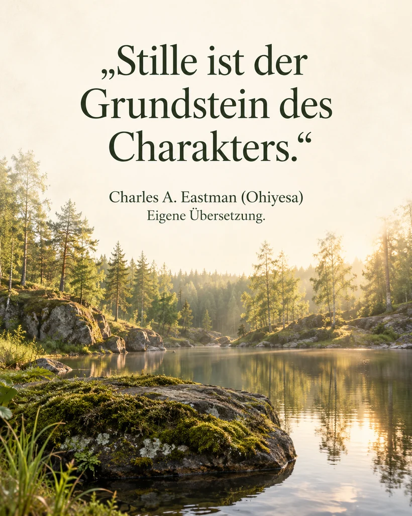 Indianische Weisheiten: Zitate mit Herkunft Historische Zitate mit Herkunft: Stille ist der Grundstein des Charakters.