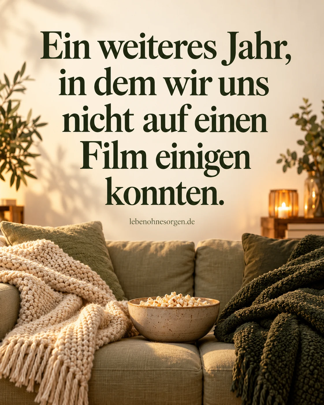 Lustige Jahrestagssprüche: Ein weiteres Jahr, in dem wir uns nicht auf einen Film einigen konnten.