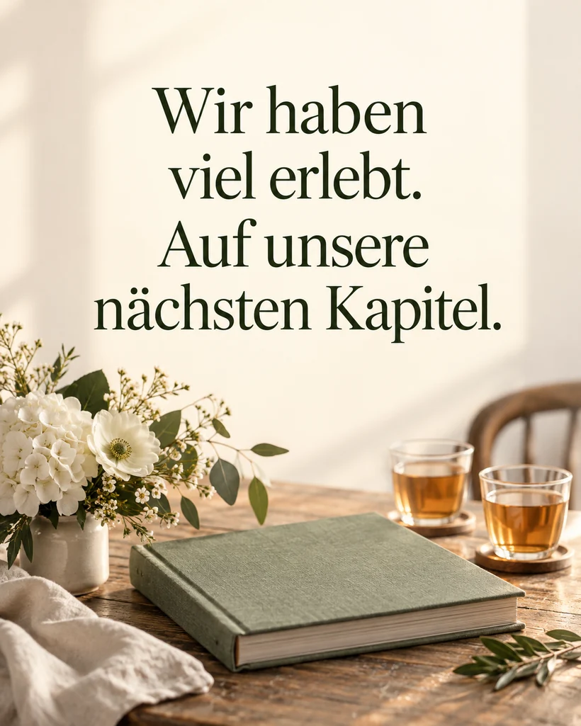 Für Jahrestag und Hochzeitstag: Wir haben viel erlebt. Auf unsere nächsten Kapitel.
