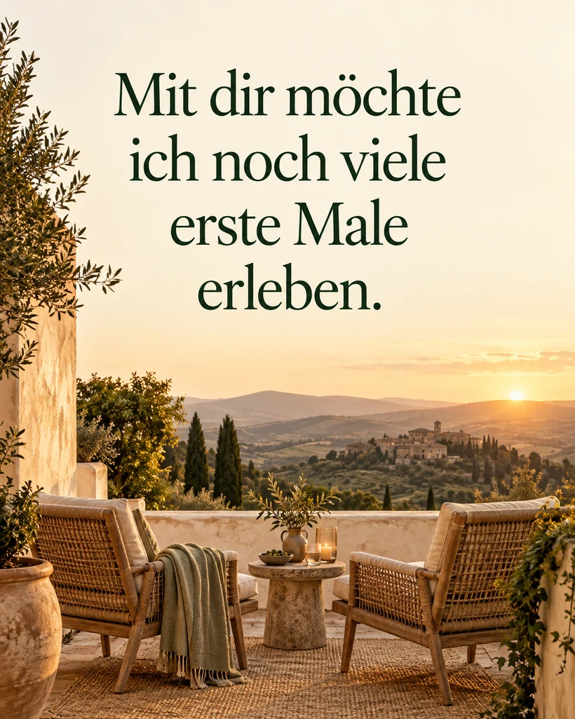 Liebessprüche: kurz, romantisch und direkt kopieren: Mit dir möchte ich noch viele erste Male erleben.